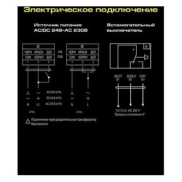 VA05N220 Super fast электропривод ON/OFF, без возв.пружиной с 2-я доп.перек.
