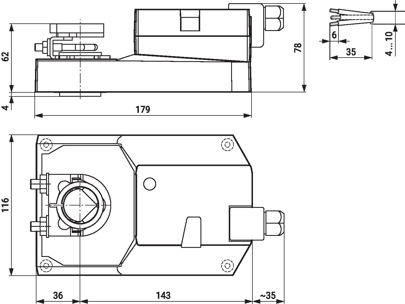 Электропривод Belimo GM24A-SR-TP (40 Н·м)