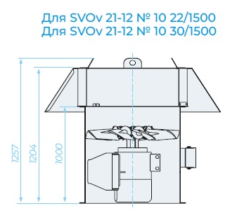 Аэродинамические характеристики, габаритно-присоединительные размеры — Вентилятор крышный SVOV 21-12-10